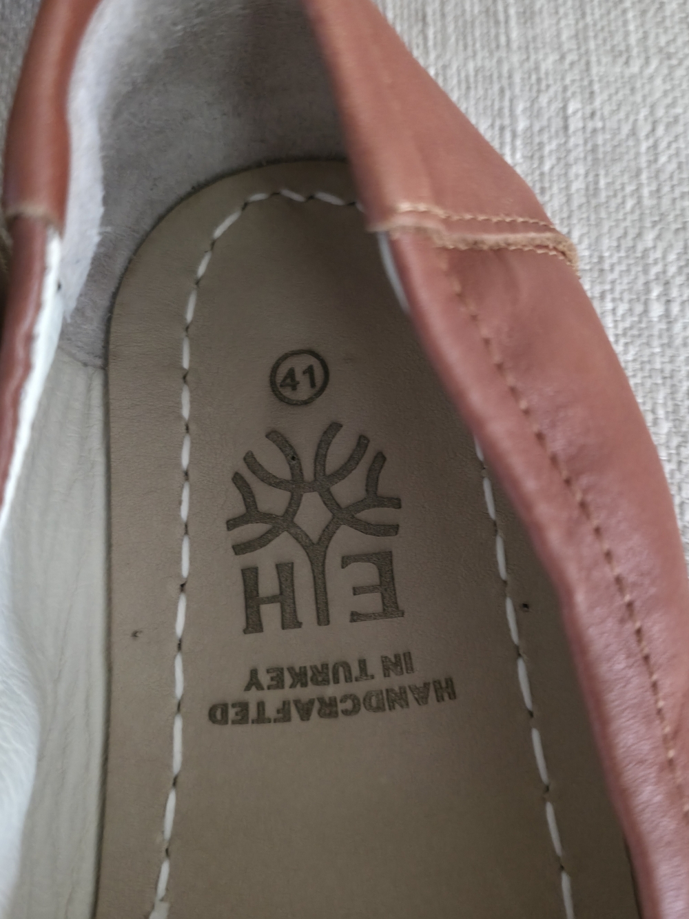 Handmade Leather Women's Brown Ballet Flats,  Size 41 NIB - Picture 4 of 7
